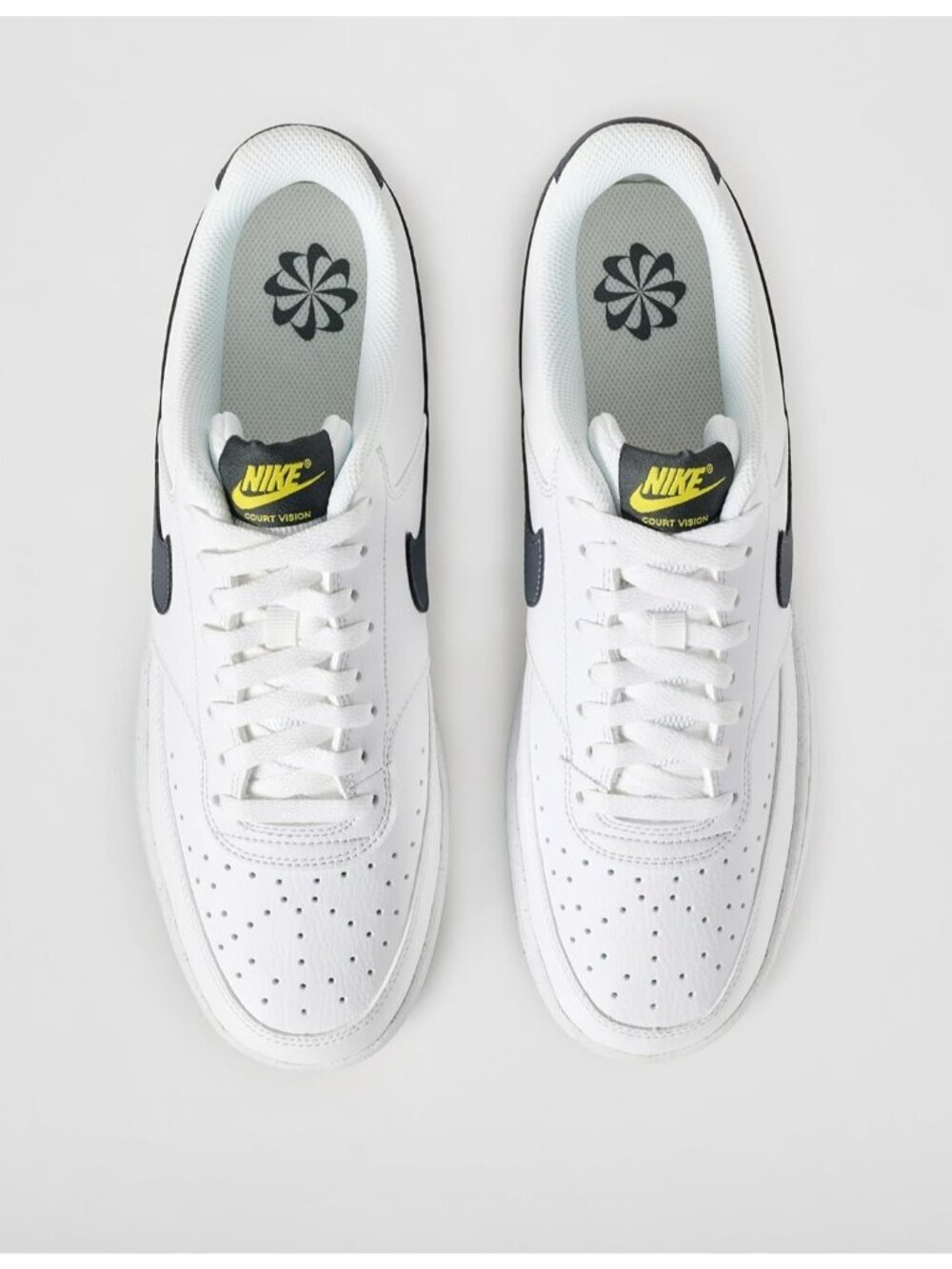 Nike Men's White Grey Court Vision Low Next Nature Classic Stylish Sneakers - Picture 5 of 7